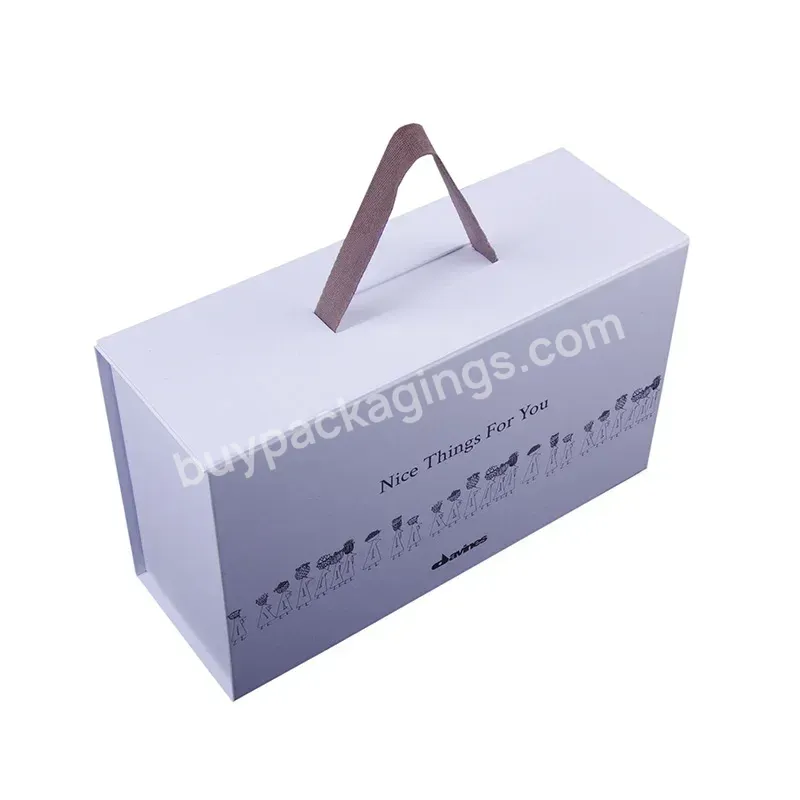 Luxury Gift Box/clothing Packaging Box With Ribbon Closure Handle