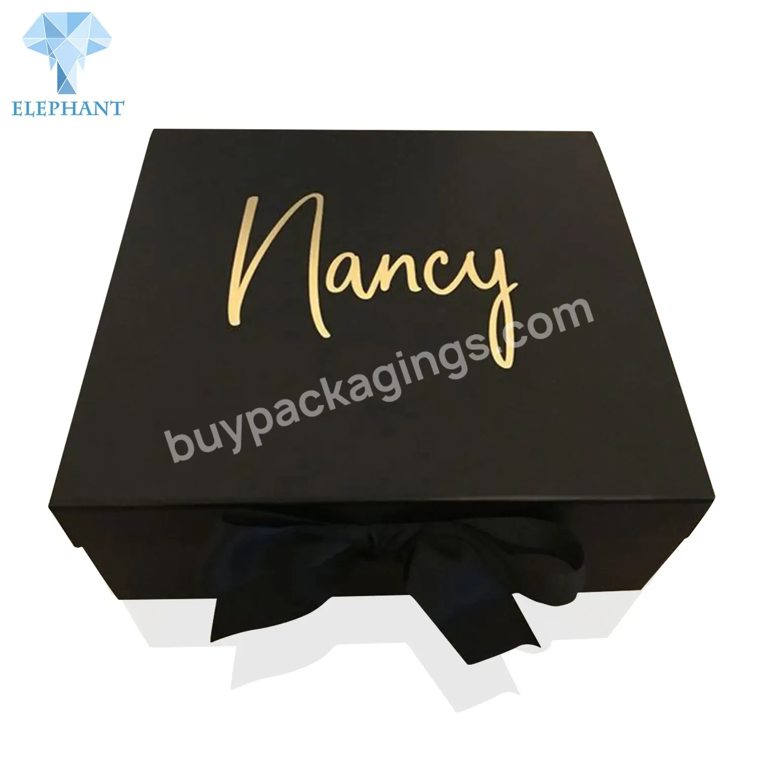 Luxury Gilding Gold Stamp Liquor Box Packaging Bar Packaging Box Luxury Black With Ribbon