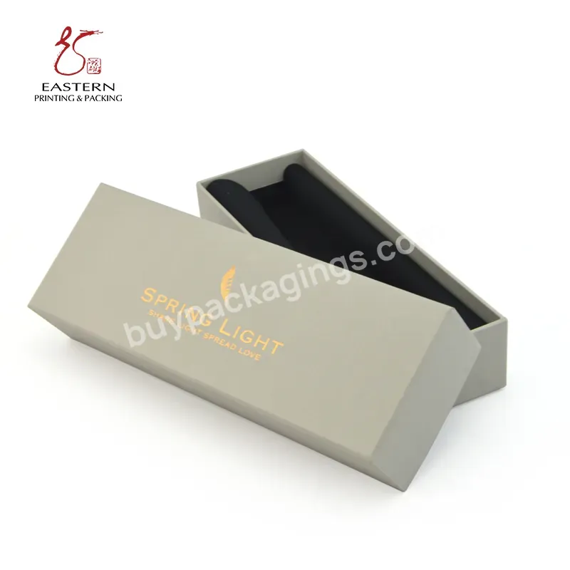 Luxury Good Quality Custom Velvet Jewelry Gift Paper Box With Hot Stamping Foil Gold Logo