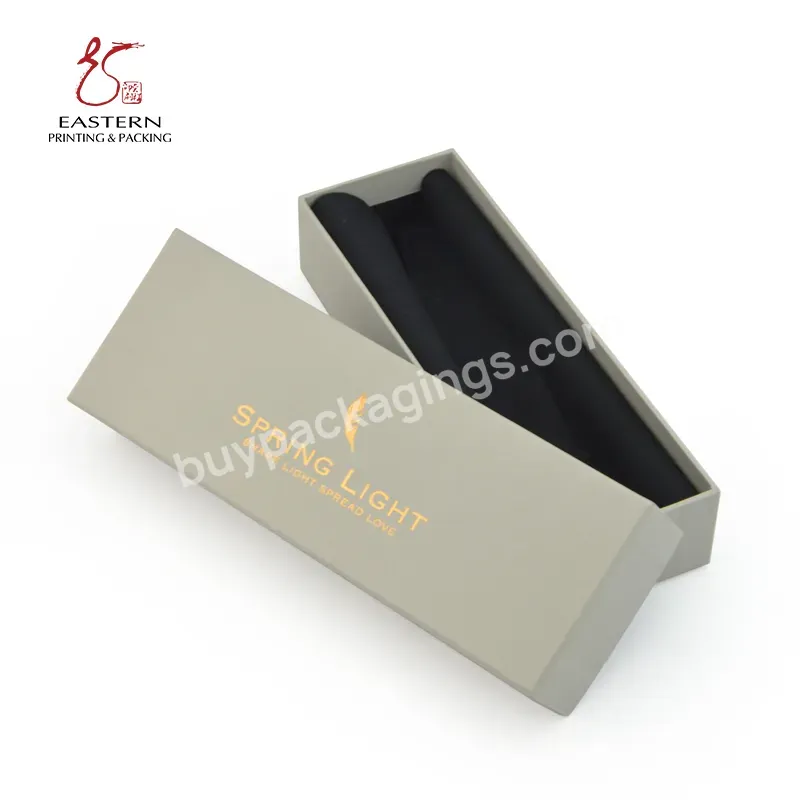 Luxury Good Quality Custom Velvet Jewelry Gift Paper Box With Hot Stamping Foil Gold Logo