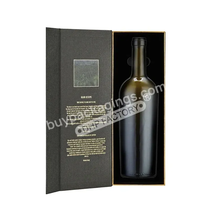 Luxury Hard Paper Customize Packaging Medium Customized Door Wine Bottle Glass Gift Box With Custom Logo