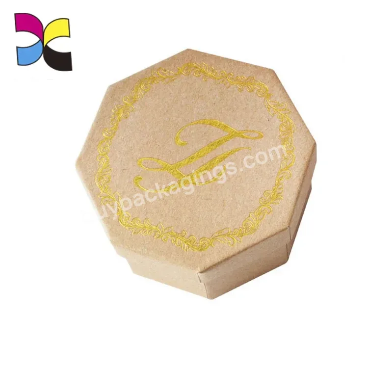 Luxury Logo Gold Hot Stamping Cardboard Box Octagonal Packing Rigid Box