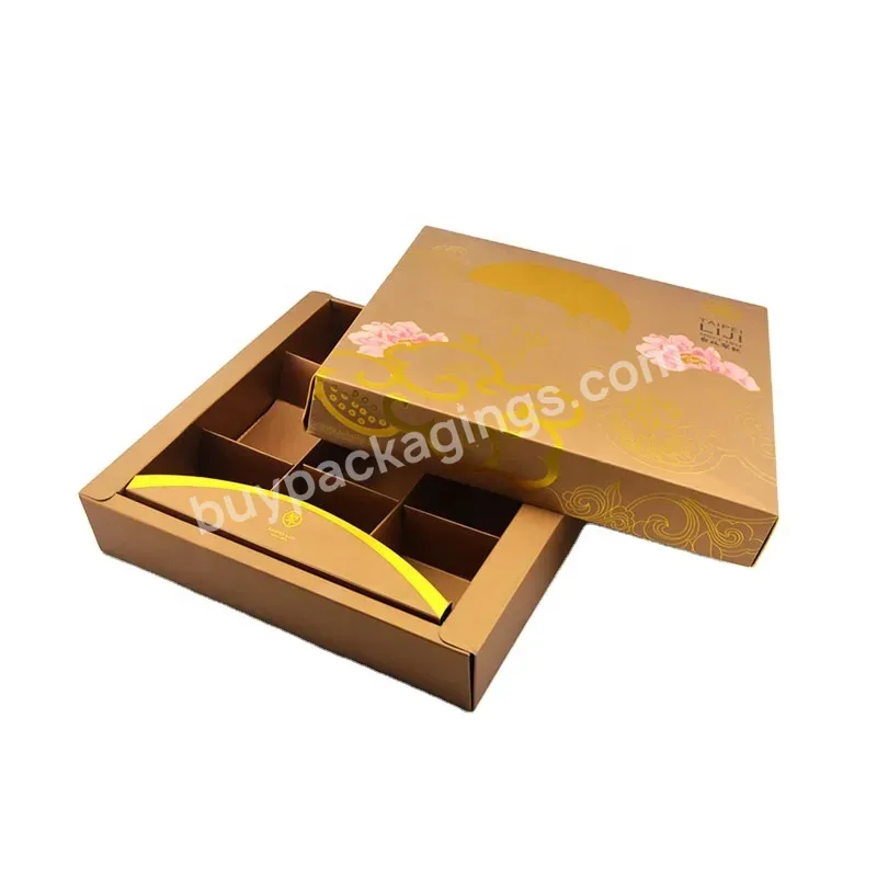 Luxury Paper Box Cute Food Packaging Box Moon Cake Packaging Chinese Mooncake Boxes With Holder Insert Acceptable Customized