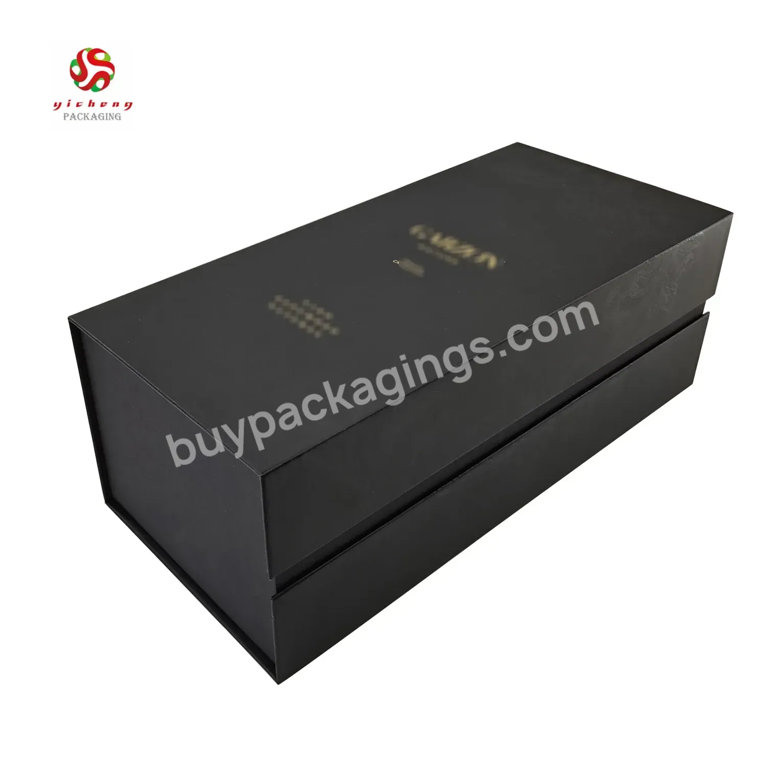 Luxury Paper Cardboard Collapsible Magnet Folding Packaging Single Wine Bottle Gift Box