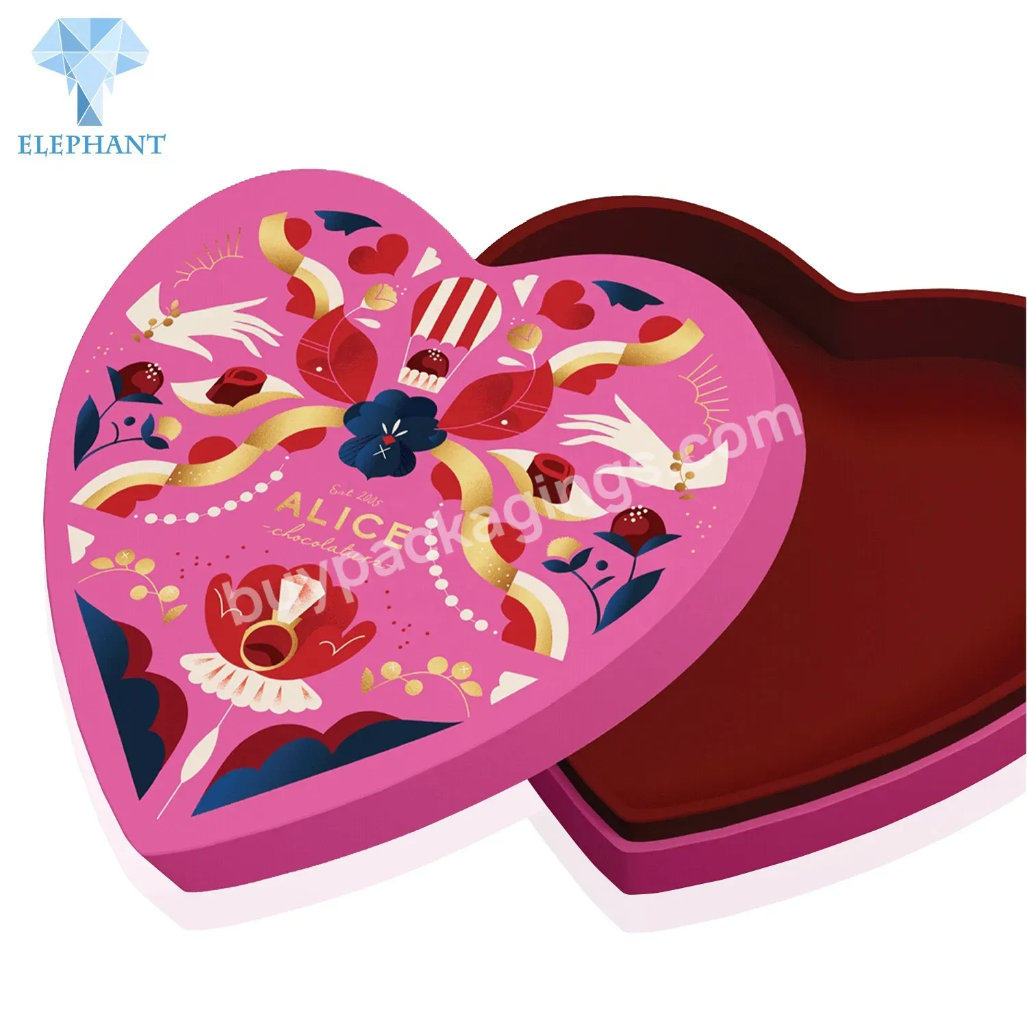 Luxury Sweet Heart Shaped Valentines Wedding Strawberry Chocolate Packaging Boxes