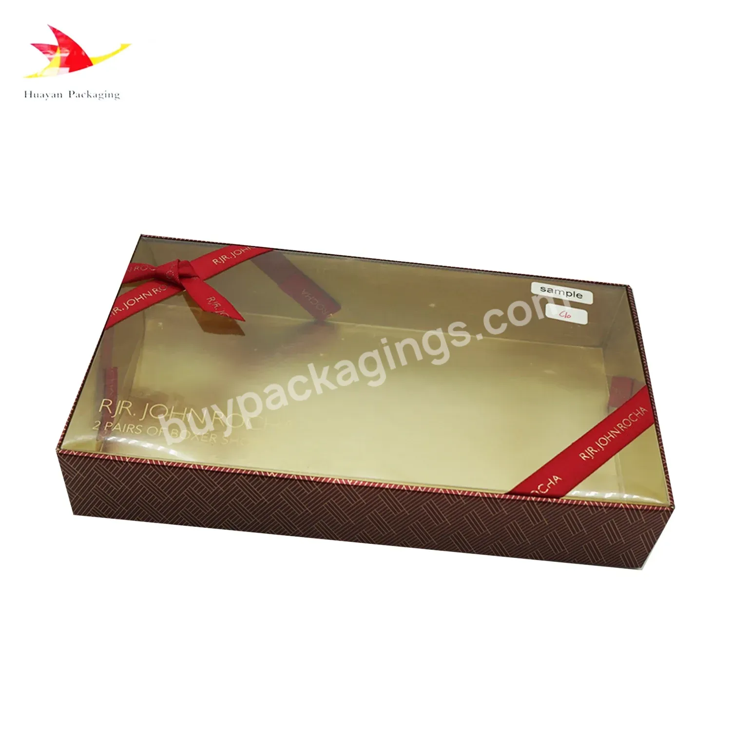 Made By Factory Pvc Top Cover Box With A Bow Of Ribbonchristmas Series Gift Holiday Pvc Packing