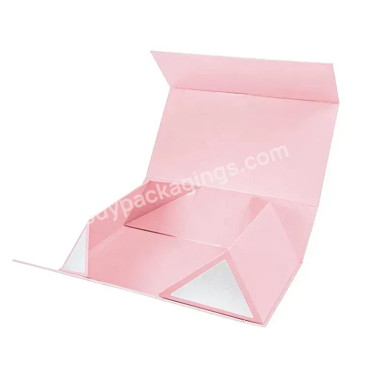 Magnet Folding Box Custom Luxury Pink Folding Magnetic Large Size Skin Care Packaging Paper Gift Box