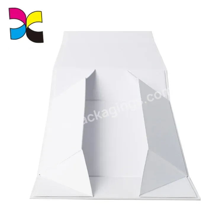 Magnet Folding White Simple Packaging Custom Rigid Cardboard Box - Buy Magnet Folding Box,Simple Box Packaging,Custom Rigid Cardboard Box.