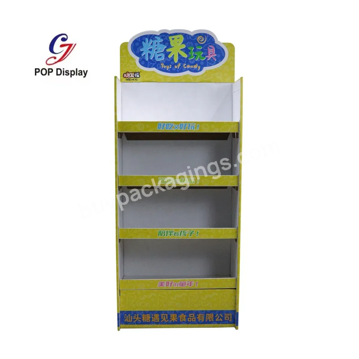 Manufacturer Corrugated Cardboard Promotion Display Rack Paper Floor Display Tower Shelves At Supermarket For Retail Food