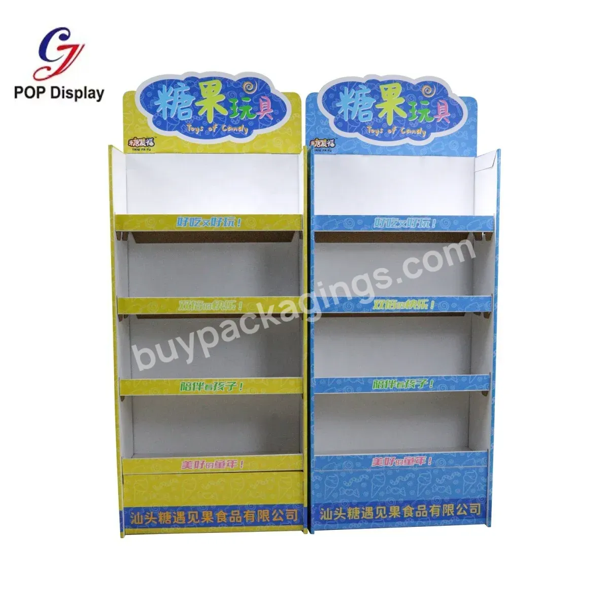 Manufacturer Corrugated Cardboard Promotion Display Rack Paper Floor Display Tower Shelves At Supermarket For Retail Food