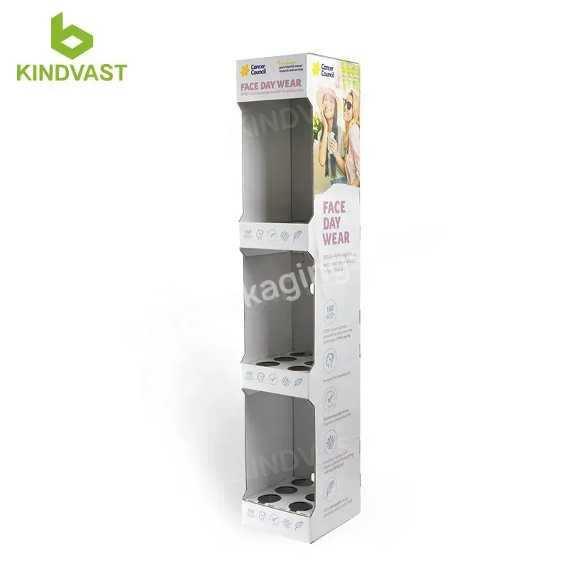 Manufacturer Custom Printing Stand Face Day Wear Sensitive Skin Cream Skin Care Product Corrugated Cardboard Display With Holes - Buy Manufacturer Custom Printing Stand Floor Display,Face Day Wear Sensitive Skin Cream Skin Care Product Display,Canada