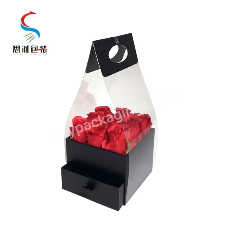 Manufactures Gift Box Decoration Rose Packaging Acrylic Cover Flower Box