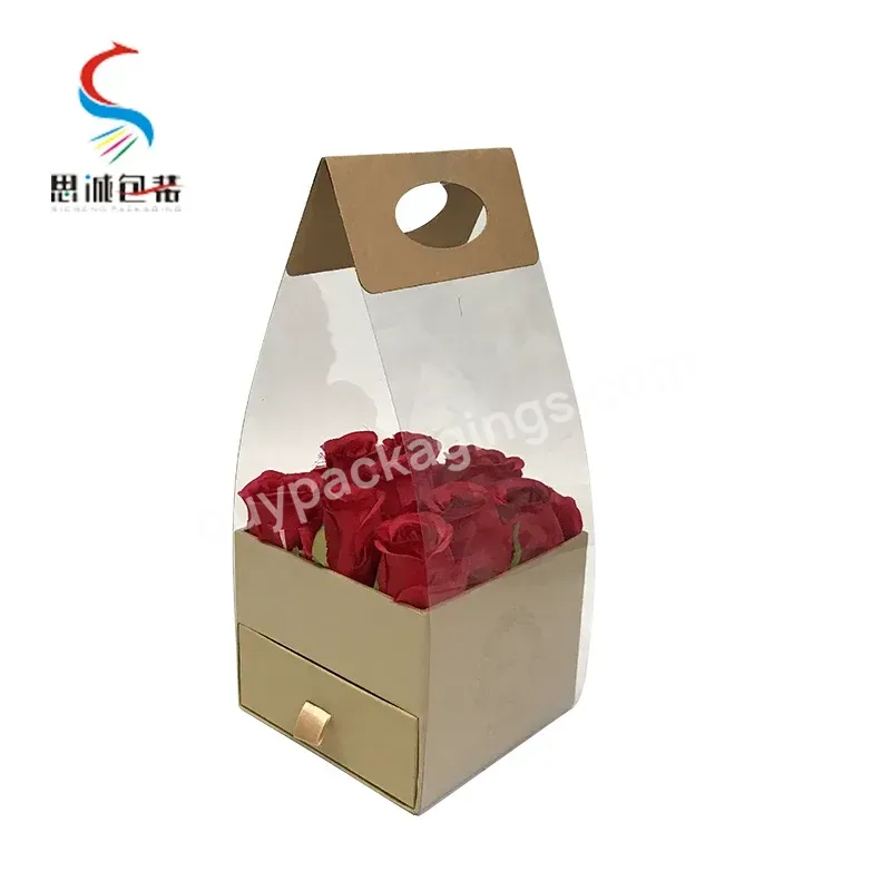 Manufactures Gift Box Decoration Rose Packaging Acrylic Cover Flower Box