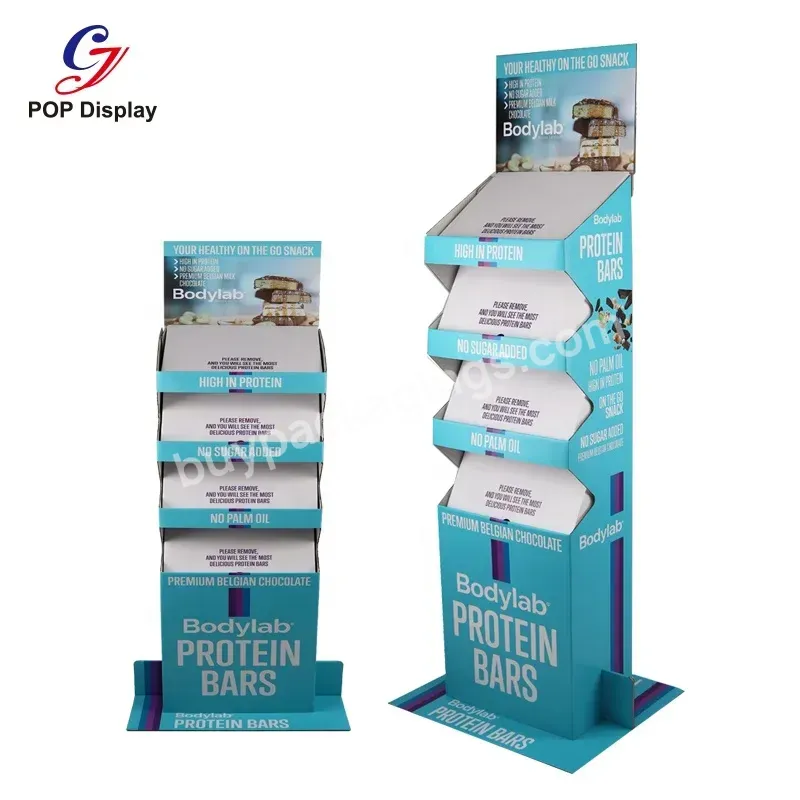 Matt Lamination Paper Supermarket Promotion Display Rack Cardboard Pop Corrugated Floor Stand For Cookie Sweet Snack Candy - Buy Snack Display Stand Rack,Promotion Display Rack,Pop Cardboard Display Stand.