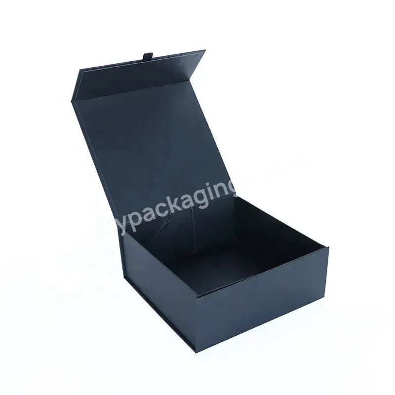 Matte Black Custom Premium Luxury Collapsible Magnetic Fix Packaging Folding Gift Box With Magnetic Lock Closing