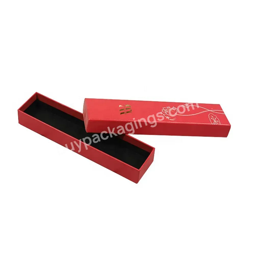Matte Red Full Printing Custom Logo Print Rectangle Gift Box With Lid And Base For Chian Packaging With Sponge Inside