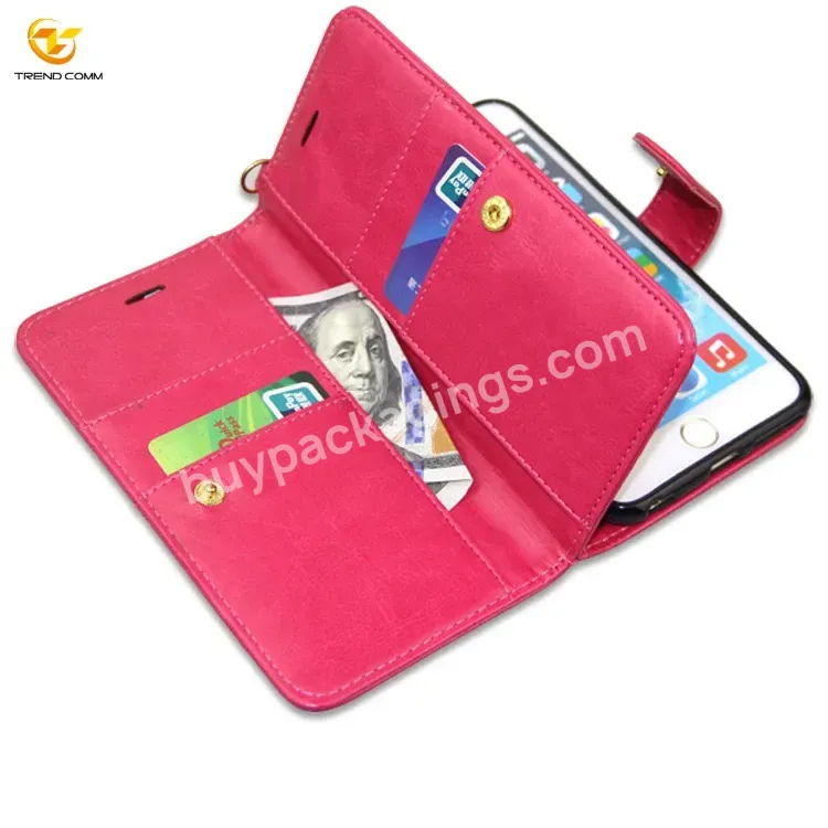 New Arrival Double Layer Flip Multifunction Magnetic Mobile Phone Accessories Leather Card For Iphone 6 Cell Phone Wallet Case