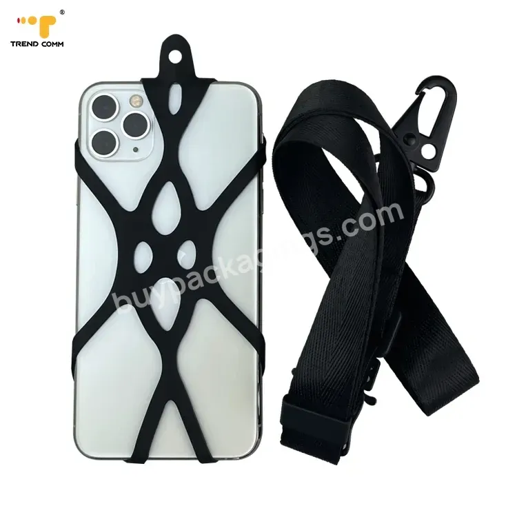 New Custom Nylon Lanyard Cover Cross Body Silicone Universal Case Mobile Phone