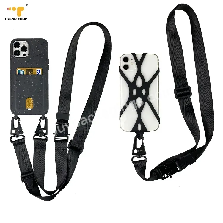 New Custom Nylon Lanyard Cover Cross Body Silicone Universal Case Mobile Phone