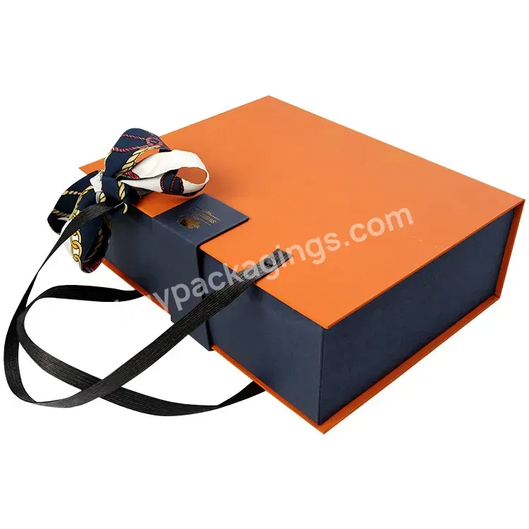 New Design Custom Square Black Shoe Gift Box Embossing Folding Gift Box With Ribbon