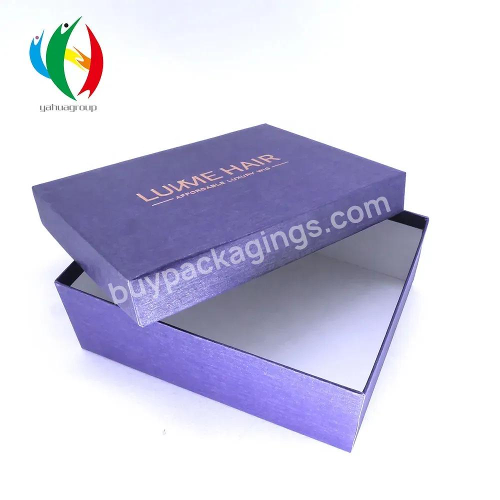 New Fashion Custom Printed Logo Luxury Wholesale Gift Hair Wig Extension Wig Packaging Box Tray And Lid Box With Lid Closure