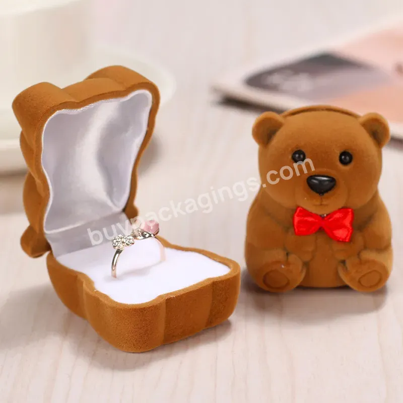 New Jewelry Safe Box Double-layer Velvet Box European Jewelry Teddy Bear Jewelry Box