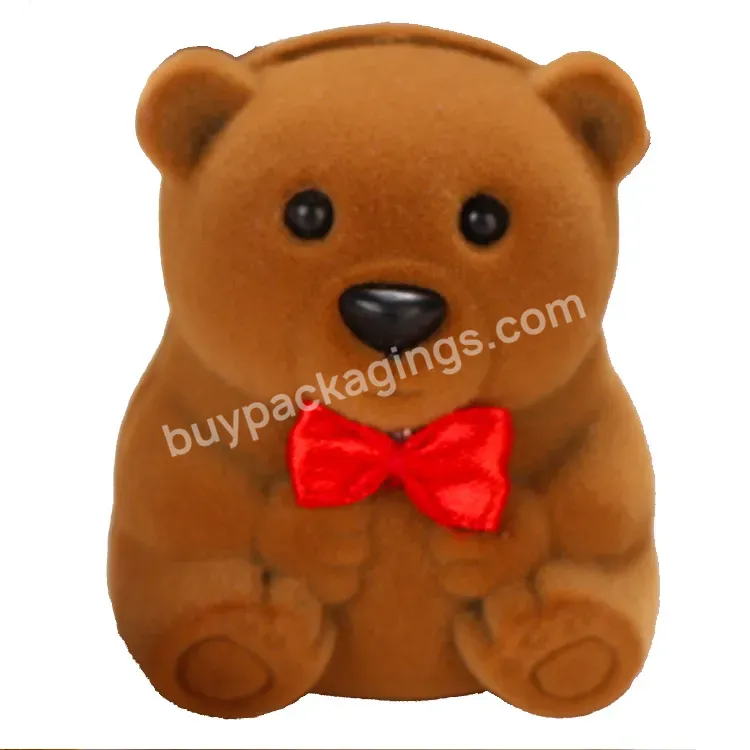 New Jewelry Safe Box Double-layer Velvet Box European Jewelry Teddy Bear Jewelry Box