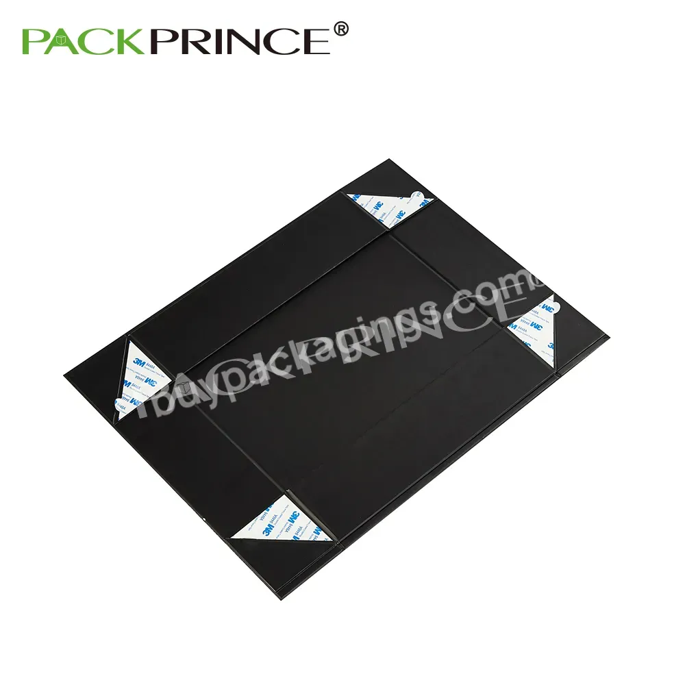 Oem Book Shape Collaps Flip Top Custom Logo Print Rigid Cardboard Packaging Paper Flat Folding Luxury Black Magnetic Gift Box