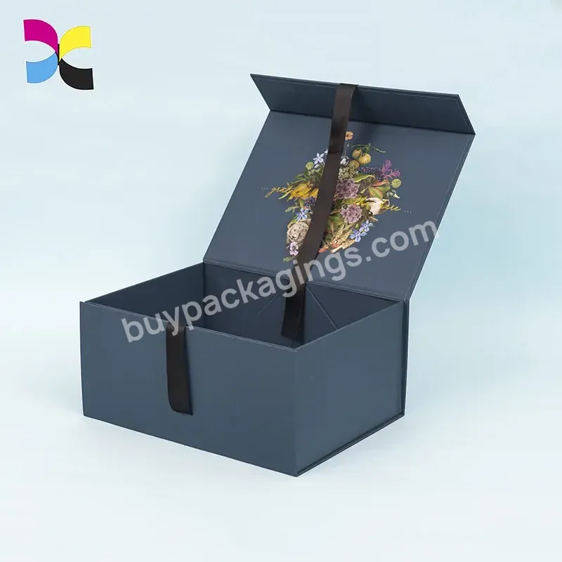 Oem Custom Recycled Plain Gift Box Cardboard Folding Packaging Boxes With Ribbon