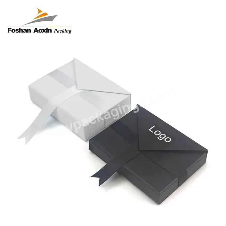 One-stop Factory Custom High Quality Eco Friendly Luxury Black Cardboard Paper Flip Box For Cards