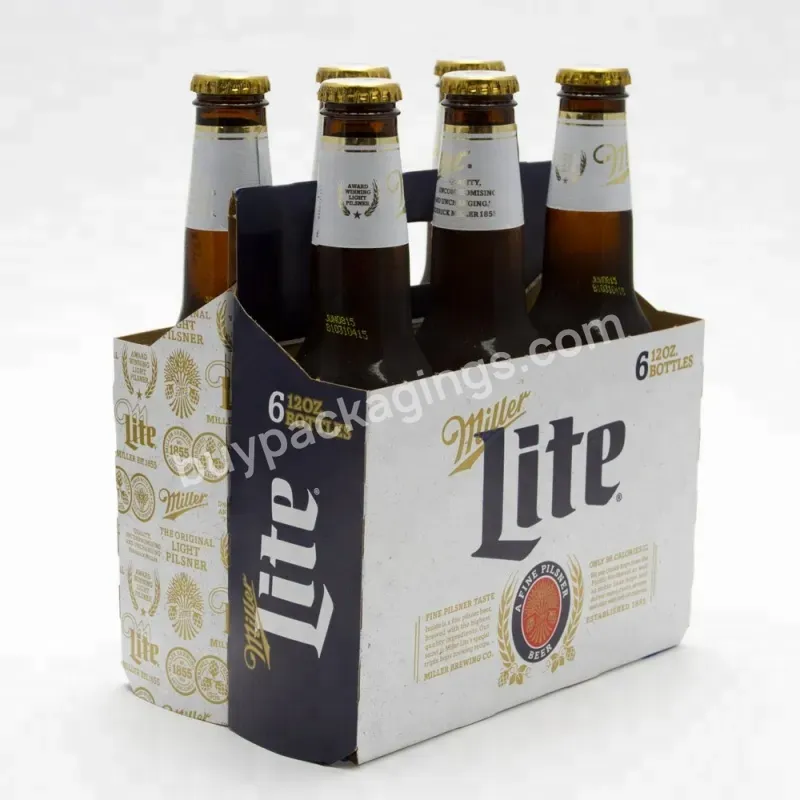 Paper Packaging Company Wholesale Cheap Portable Cardboard 6 Pack Beer Packaging Boxes With Custom Logo