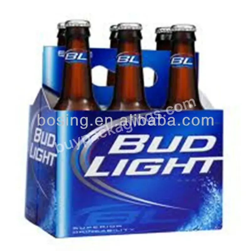 Paper Packaging Company Wholesale Cheap Portable Cardboard 6 Pack Beer Packaging Boxes With Custom Logo