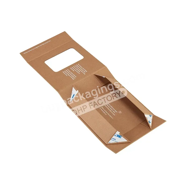 Personalized Custom Printed Kraft Paper Cardboard Foldable Shipping Keepsake Gift Packaging Magnetic Box With Window