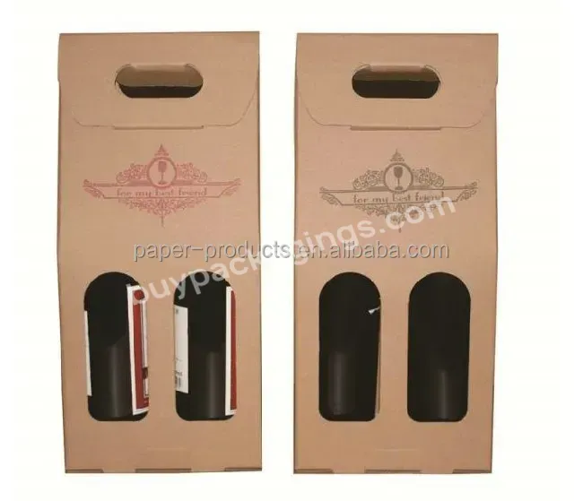 Plain Craft Corrugated Red Wine Paper Box Low Moq Custom Your Own Logo Wine Boxes With Handles