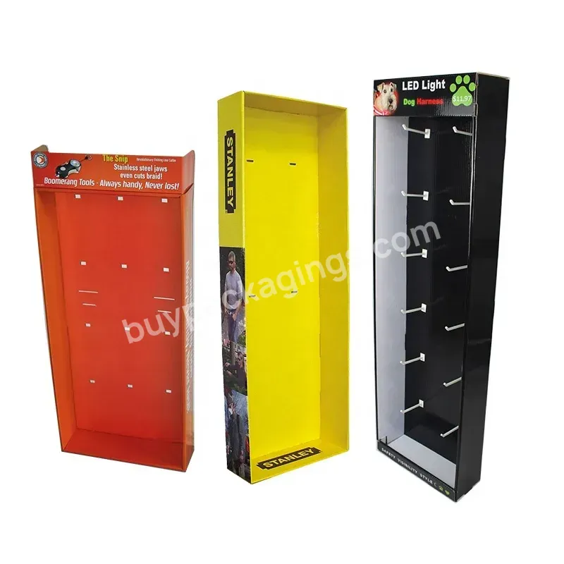 Pop Cardboard Counter Display Stands With Plastic Hooks,Hanging Display With Peg Hooks,Power Wing Sidekick Hook Display Racks