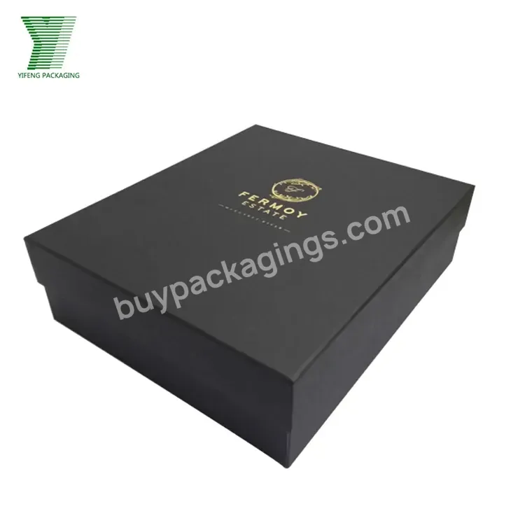 Premium Gift Box Wine Packaging Box 750ml Champagne Bottle And Cups Black Wine Paper Box
