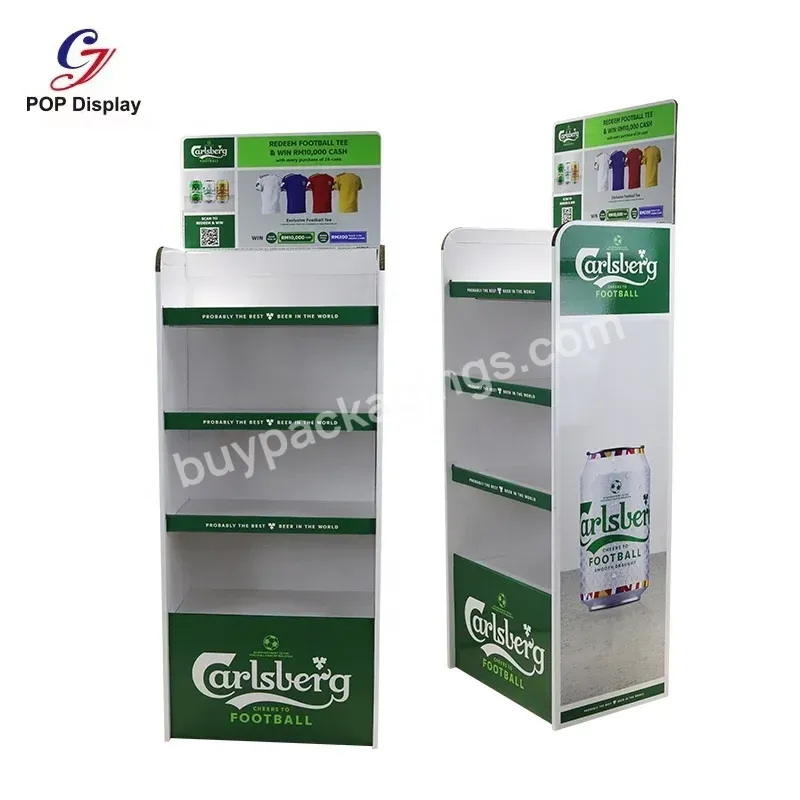 Professional High End Store Custom 4 Tier Cardboard Advertising Pos Floor Display Pop Up Stand Product Display Rack For Beer Can - Buy Cardboard Advertising Display Pos Stand,4 Tier Cardboard Display Shelf,Custom Floor Pop Up Pos Cardboard Product Di