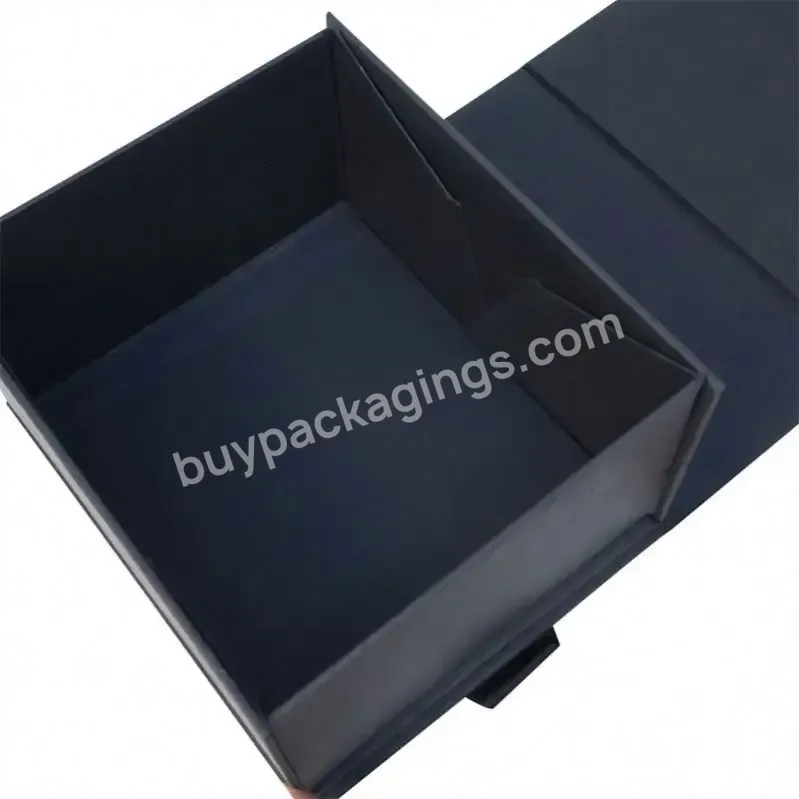 Qingdao Custom Logo Black Luxury Jewelry Gift Box Set Folding Magnet Magnetic Box Cardboard Foldable Cute Packaging Paper Boxes