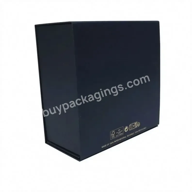 Qingdao Luxury Matte Lamination Book Shaped Rigid Paper Flap Custom Printed Magnetic Closure Gift Black Magnet Box