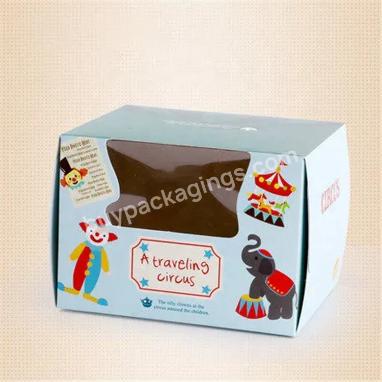 Rectangular Transparent Folding Cake Box Packing Swiss Roll Cake Boxes