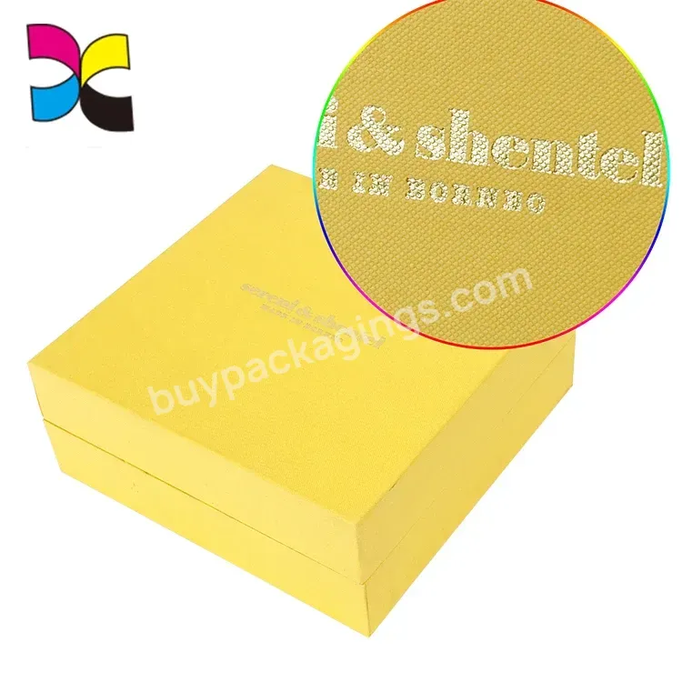 Recyclable And Promotional Surface Embossing Texture Custom Logo Custom Yellow Color Printing Cardboard Box