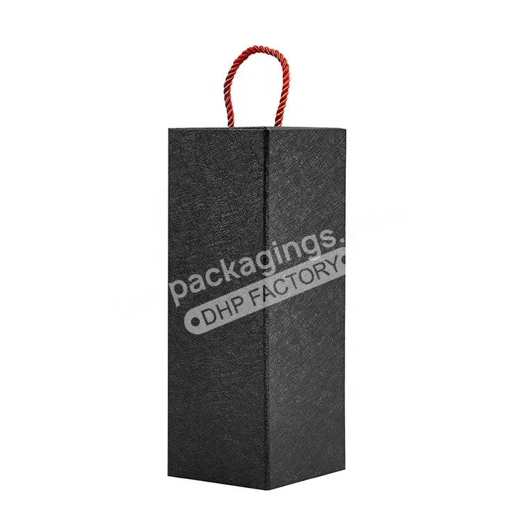 Recyclable Custom Logo Rigid Cardboard Magnetic Foldable Alcohol Wine Carrier Gift Packaging Box With Handle