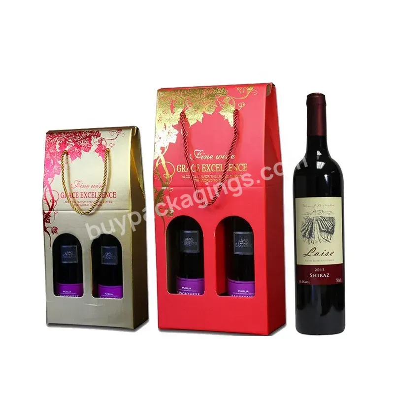 Recycled Kraft Six Pack Carrier Beer Bottles Box Packaging Portable Corrugated Paper Packaging Wine Box With Handle