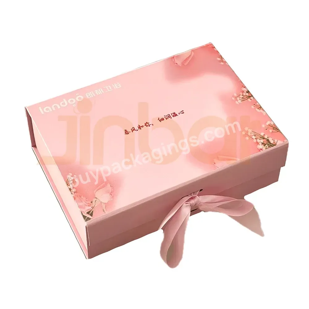 Scrunchies Packaging Box Ready-to-ship Packaging Magnetic Foldable Folding Ribbon Gift Box