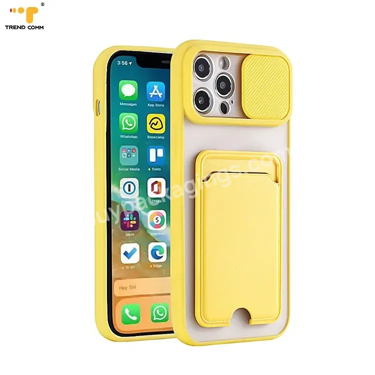 Shockproof Hard Pc Clear Case Slide Camera Protect Card Wallet Holder For Redmi Note 10 Mobile Cover