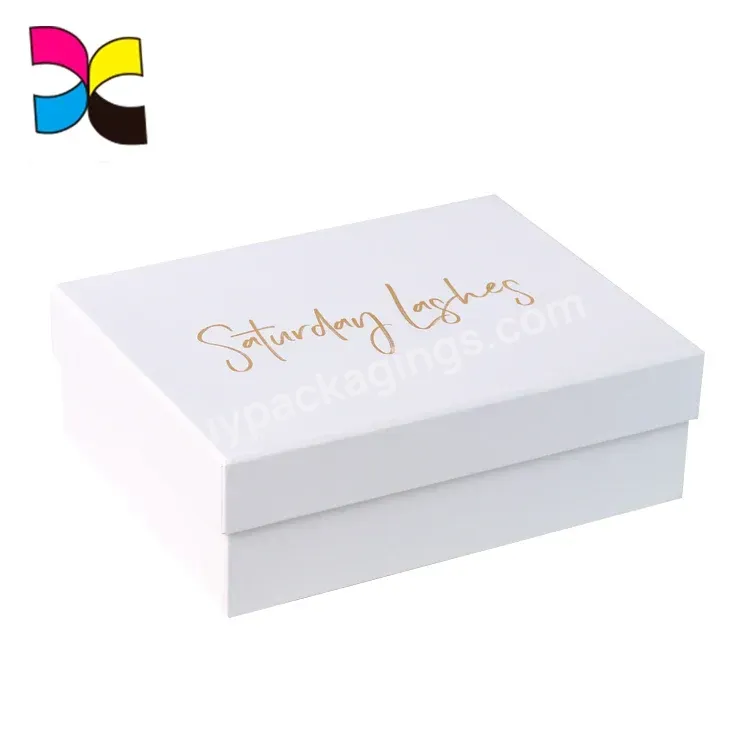 Simple Design Printing Special Surface Finishing Golden Hot Stamping Foldable Rigid Box