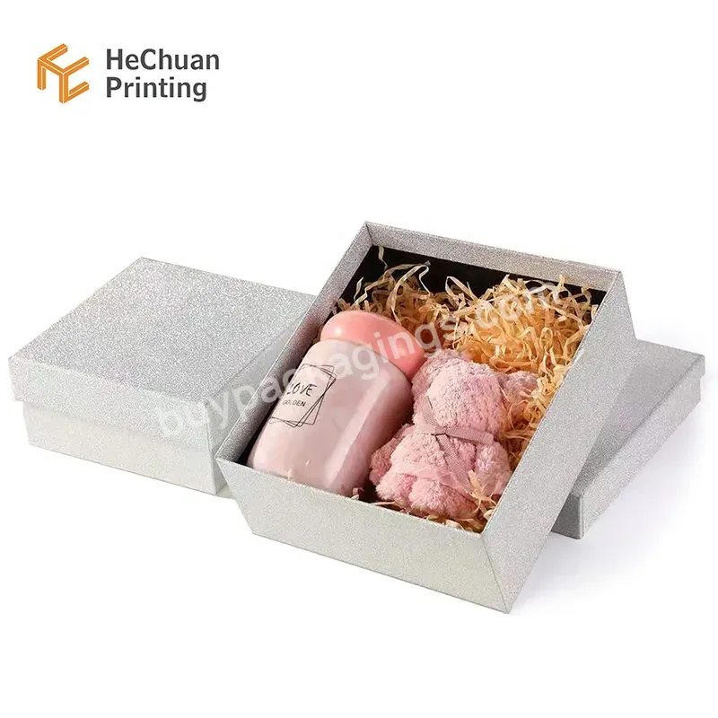 Sparkling Fashion Recyclable Custom Cardboard Makeup Perfume Bottle Skincare Doll Birthday Gift Packaging Box With Removable Lid