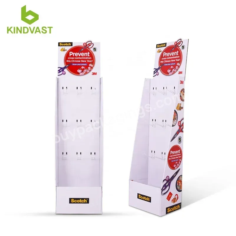 Supermarket Cardboard Display Racks With Hook For Kitchen Ware Display Stand