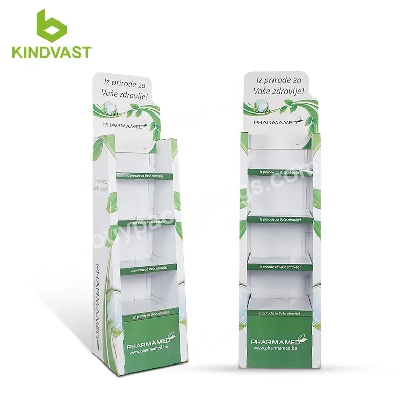 Supermarket Cardboard Hook Display Racks For Purified Water Display Shelf