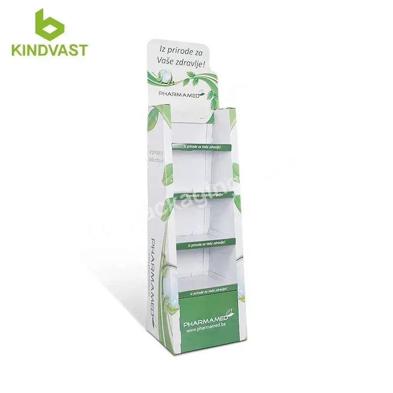 Supermarket Cardboard Hook Display Racks For Purified Water Display Shelf